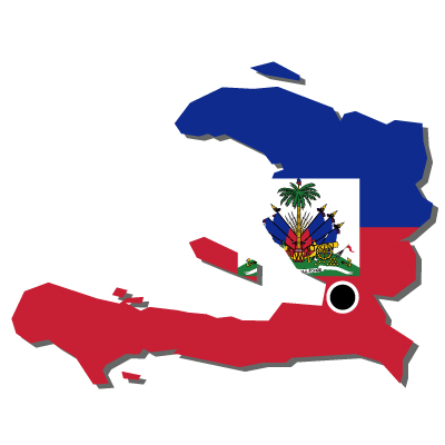 ハイチ共和国無料フリーイラスト｜首都・国旗付